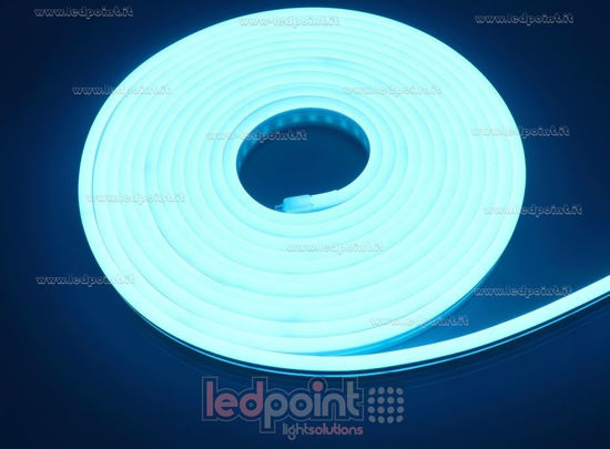 Imagen de Led Neon Flex 6mm azul hielo 2835 24V 9,6W 120led/m IP65 5m
