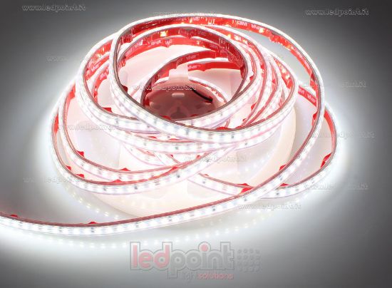 Imagen de Tira de led 5m blanco 4000K 3step 2835 140led/m 24V 11W/m, PCB 6mm, IP65 tubo de silicona extruído bordes llenos interior vacío