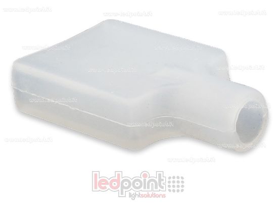 Imagen de Tapa transparente de silicona con agujero para el cable de alimentación  para tira led con protección L 230V