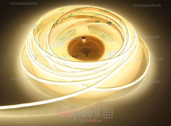 Imagen de Tira de led COB 5m blanco cálido 3000K CRI Ra>90 320led/m 24V 6W/m PCB 6,6W/m