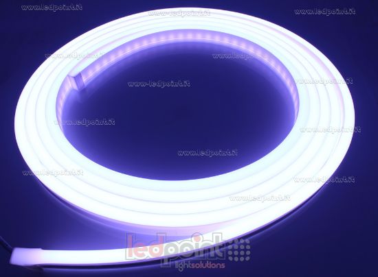 Imagen de Led Neon Flex 11x20mm vista lateral RGB+3000K 5050 24V 16,7W/m 70led/m IP67 5m
