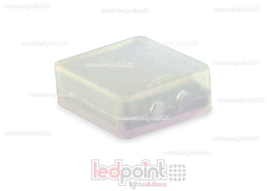 Imagen de Tapa transparente de silicona de 12mm con doble agujero para cables de alimentación de tira LED con protección IP64 e IP67