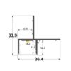 Imagen de Perfil de aluminio pintado de blanco para pladur 36x34mm, 3 metros