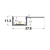 Imagen de Perfil de aluminio pintado de blanco para pladur 38x11mm, 3 metros