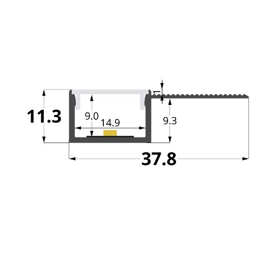 Imagen de Perfil de aluminio pintado de blanco para pladur 38x11mm, 3 metros