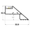 Imagen de Perfil de aluminio pintado blanco para cobertizos de cartón yeso 54x32, 3 metros