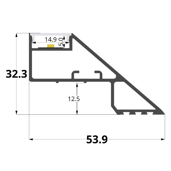 Imagen de Perfil de aluminio pintado blanco para cobertizos de cartón yeso 54x32, 3 metros