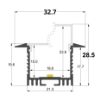 Imagen de Perfil en aluminio empotrado 32x25mm, 2 metros