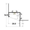 Imagen de Perfil de aluminio pintado de blanco para pladur 54x47mm, 3 metros
