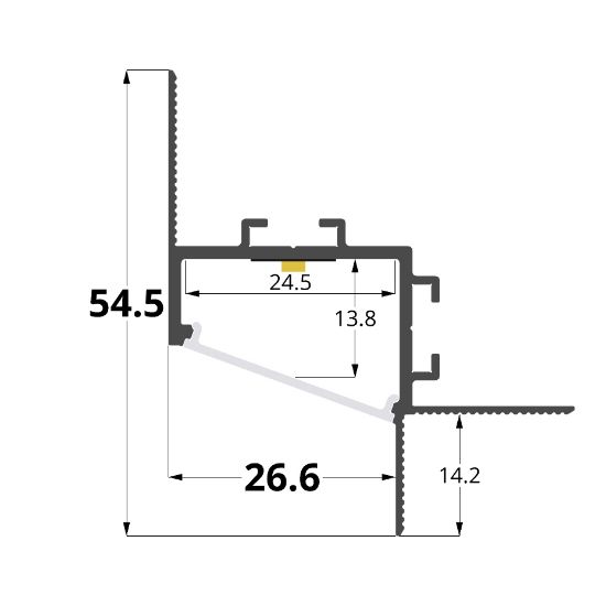 Imagen de Perfil de aluminio pintado de blanco para pladur 54x47mm, 3 metros