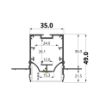 Imagen de Perfil de aluminio pintado blanco para pladur 35x49mm, 3 metros