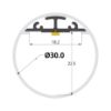 Imagen de Perfil de aluminio circular estanco diámetro 30mm, 2 metros