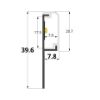 Imagen de Perfil de aluminio pintado de blanco para cerámica 8mm, 3 metros