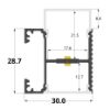 Imagen de Perfil en aluminio para pared 30x29mm, 2 metros