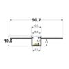 Imagen de Perfil de aluminio pintado de blanco para pladur 50x10mm, 3 metros