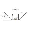 Imagen de Perfil de aluminio angular para pladur 64x22mm, 2 metros