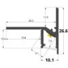 Imagen de Perfil en aluminio para peldaños oxidado negro 30x27mm, 2 metros