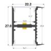 Imagen de Perfil de aluminio doble emisión para estantería de 25mm, 2 metros
