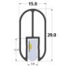 Imagen de Perfil de aluminio para armario 15x29mm, 2 metros