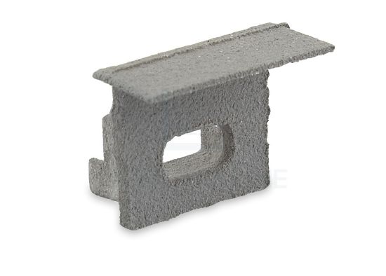 Imagen de Tapa gris con agujero para cable de alimentación para perfil en aluminio empotrado RE11-16