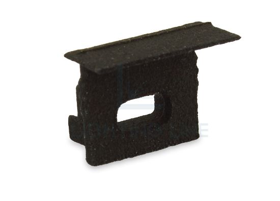 Imagen de Tapa negra con agujero para cable de alimentación para perfil en aluminio empotrado RE11-16