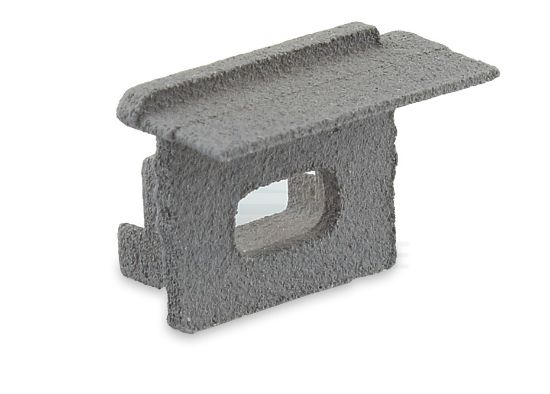 Imagen de Tapa gris izquierda con agujero para cable de alimentación para perfil en aluminio empotrado RE12-16