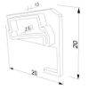 Imagen de Tapa blanca izquierda para perfil de aluminio para estantería SH01-03
