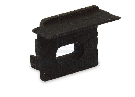 Imagen de Tapa negra derecha con agujero para cable de alimentación para perfil en aluminio empotrado RE12-16