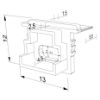 Imagen de Tapa gris derecha con agujero para cable de alimentación para perfil en aluminio empotrado RE12-16