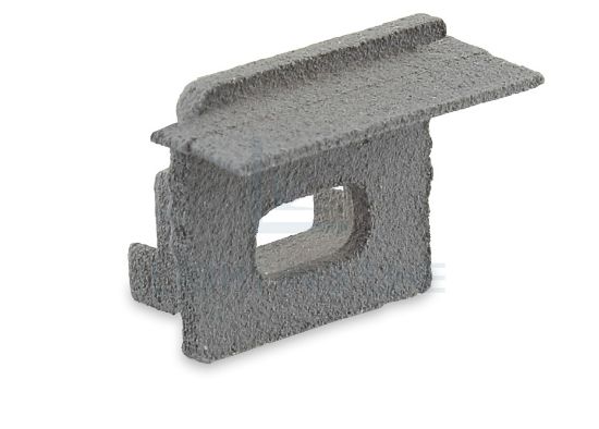 Imagen de Tapa gris derecha con agujero para cable de alimentación para perfil en aluminio empotrado RE12-16