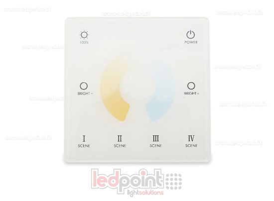 Imagen de Mando de pared RF2.4G, CCT, slim, blanco, alimentado por batería, monozona