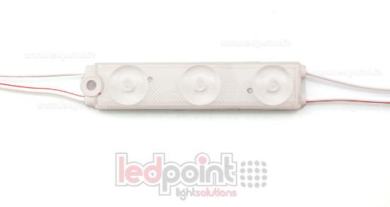 Imagen de Módulo 3 led 2835,  1,08W 24V, blanco frío 6000-6500K, IP65 con lente 175°