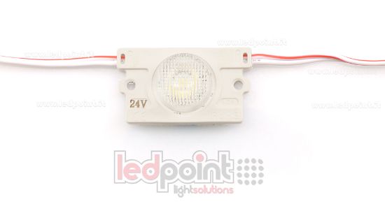 Imagen de Módulo led 2835, 1,4W 24V, blanco cálido 3000K, IP65 con lente 18°*50°