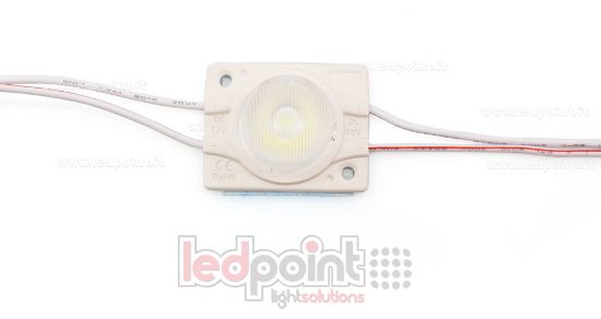 Imagen de Módulo led 3030 Philips 2,4W 12V blanco frío 6000-7000K, IP65 con lente 18°*45°