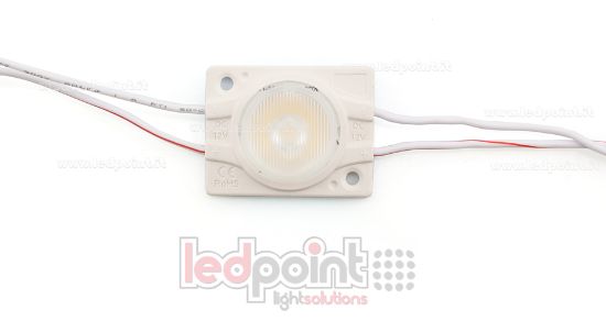 Imagen de Módulo led 3030 Philips 2,4W 12V, blanco cálido 2700-3300K, IP65 con lente 18°*45°