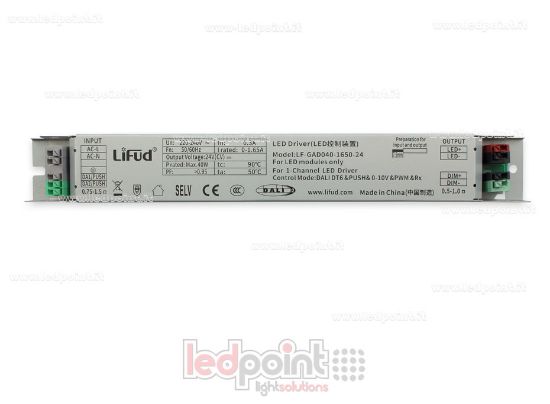 Imagen de Fuente de alimentación 40W 24V 5en1 DALI + Push Dim + PWM + 0-10V + Rx LiFud