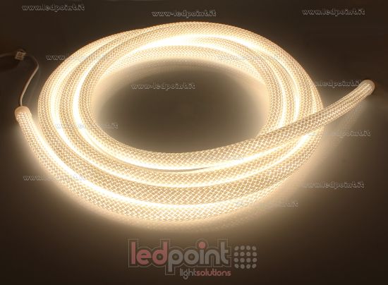 Imagen de LED Neon Flex efecto cuerda 15mm redondo blanco cálido 2835 24V 20W 240led/m IP20 5m