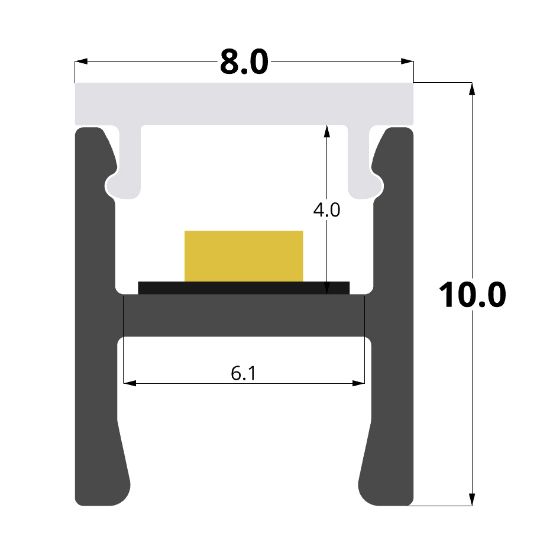 Imagen de Perfil en aluminio 8x10mm