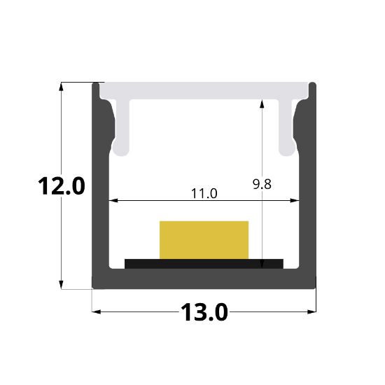 Imagen de Perfil en aluminio 13x12mm