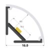 Imagen de Perfil de aluminio esquinero 16mm con acanaladura