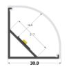 Imagen de Perfil en aluminio angular 30mm