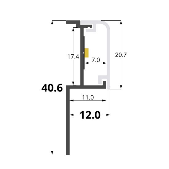 Imagen de Perfil de aluminio para cerámica 11mm