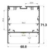 Imagen de Perfil en aluminio 60x73mm