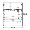 Imagen de Perfil en aluminio 60x73mm