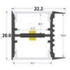 Imagen de Perfil de aluminio doble emisión para estantería de 18mm