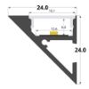 Imagen de Perfil en aluminio para pared 24x24mm