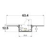 Imagen de Profilé de aluminio pintado de blanco para pladur 62x12mm