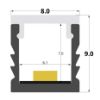 Imagen de Perfil en aluminio empotrado 8x9mm