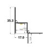Imagen de Perfil de aluminio angular pintado de blanco para pladur 16x12mm