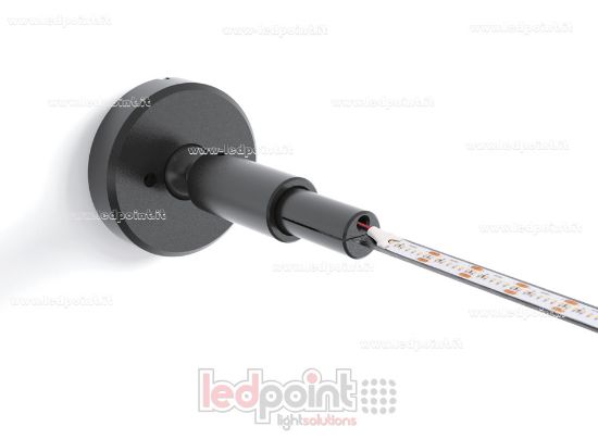 Imagen de Perfil de cinta flexible de plástico reforzado negro para tiras LED, 10m